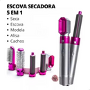 Escova Secador de Cabelo 5 em 1 Multifuncional 110v Pink/PRATA