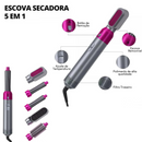 Escova Secador de Cabelo 5 em 1 Multifuncional 110v Pink/PRATA