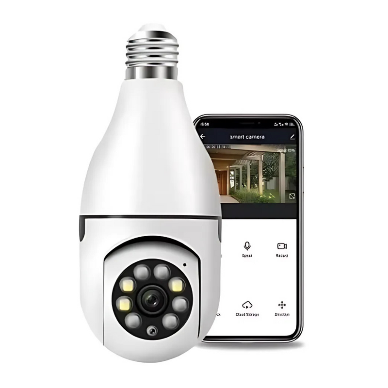 KIT 2 Câmera Lâmpada de Segurança Vigilância IP Wi-Fi 360° Visão Noturna FullHD Bivolt