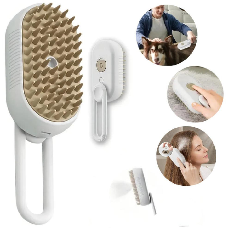 ESCOVA VAPOR MULTIUSO MASSAGEADOR PELE REMOVEDOR PELOS PET ROUPAS VAPORIZADA LIMPEZA HIGIENIZADORA MINI PORTATIL RECARREGAVEL