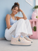 Tenis Miu Miu London Dourado-Azul Replica Luxo Premium